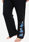 Womens Plus Size Disney Eeyore Sitting Lounge Pants Drawstring Waistband Black, , alternate image number 3