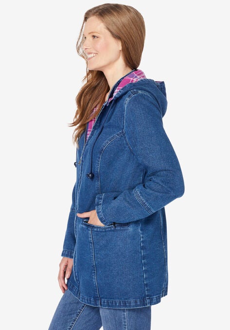 Flannel-Lined Denim Jacket, , alternate image number null