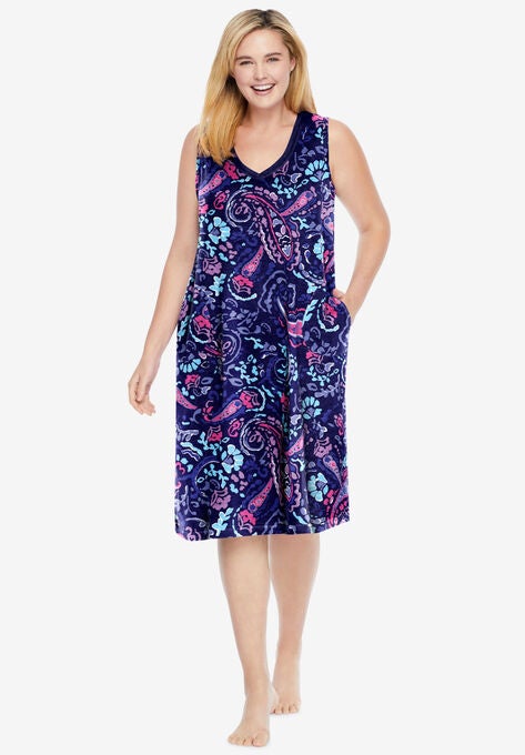 Short Knit Lounger , NAVY PAISLEY, hi-res image number null