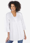 Bell-Sleeve V-Neck Tunic, WHITE, hi-res image number null