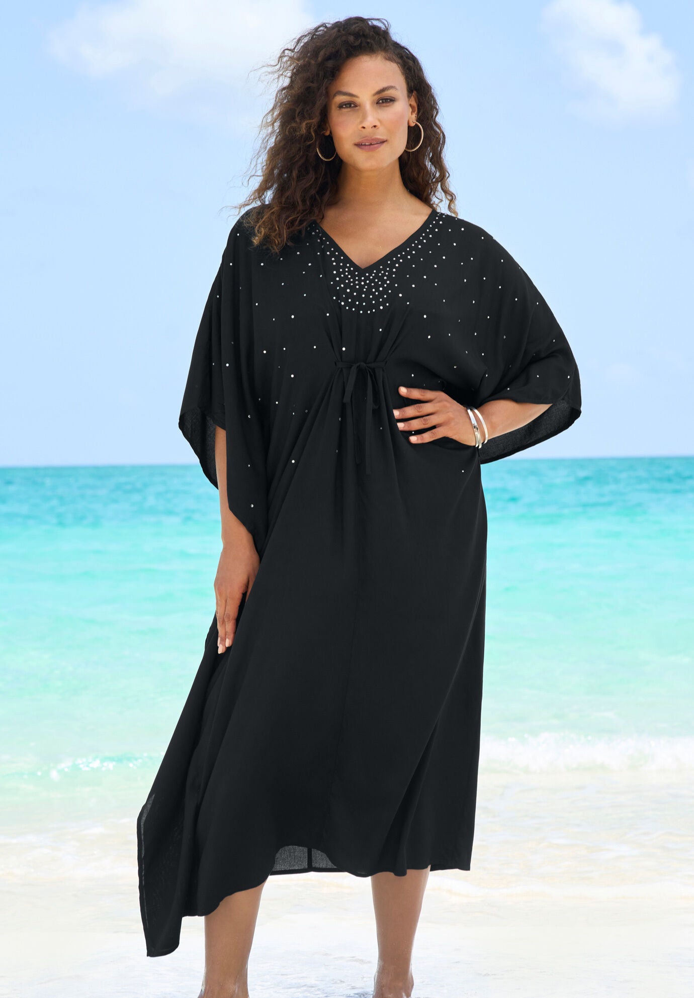 Plus size black beach cover up shop