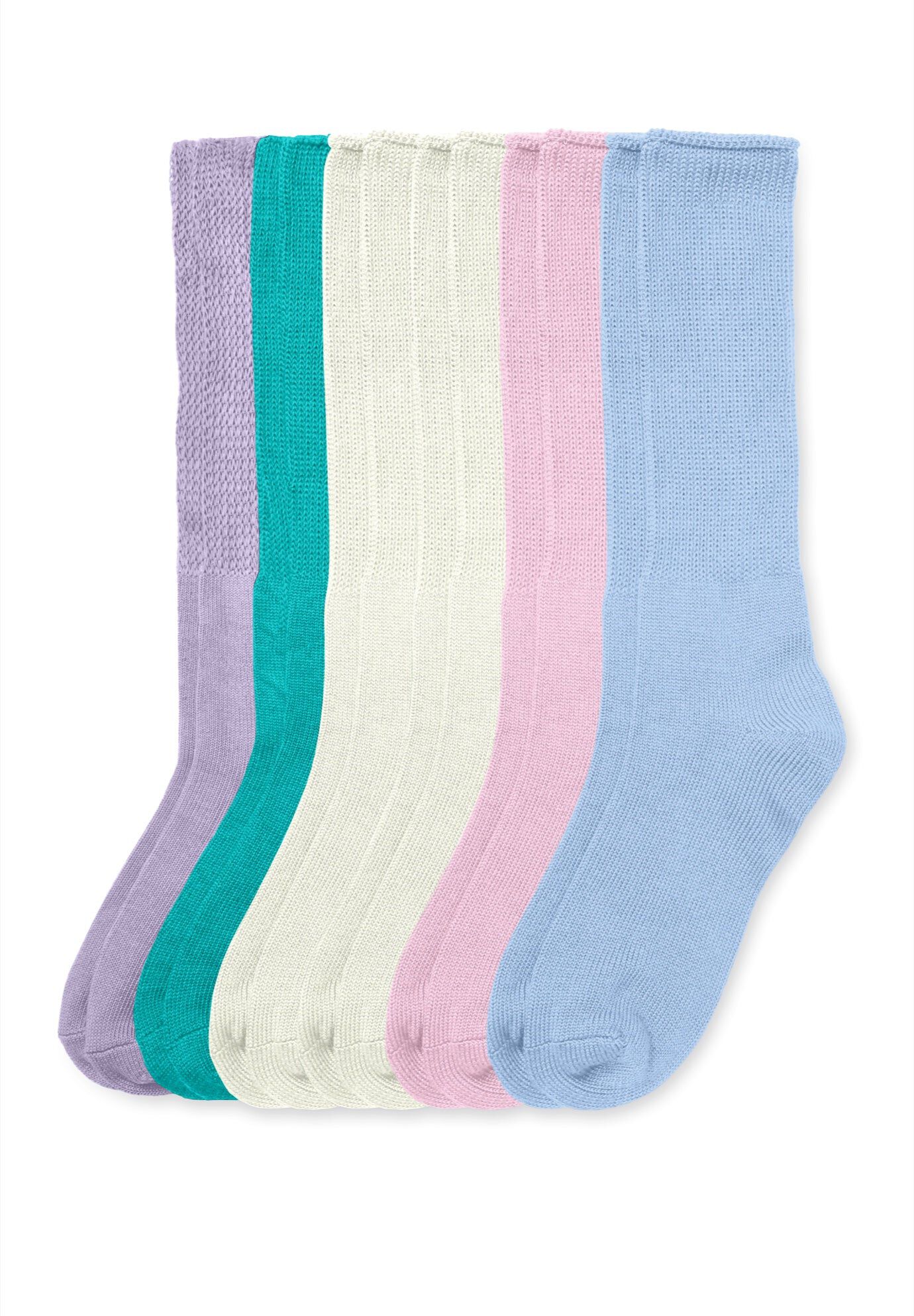 6-Pack Rib Knit Socks, PASTEL PACK, hi-res image number 0