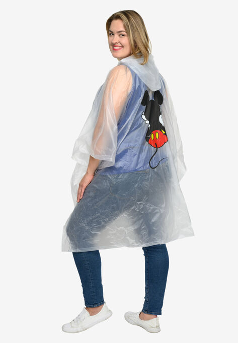 Adult Mickey Mouse Waterproof Rain Poncho Front & Back Print, , alternate image number null