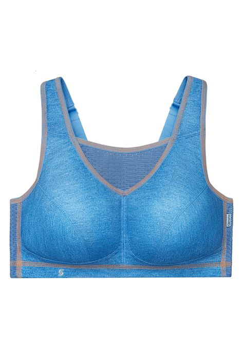 Full Figure Plus Size No-Bounce Camisole Elite Sports Bra Wirefree #1067 Bra, , alternate image number null
