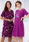 2-Pack Short-Sleeve Sleepshirt, , alternate image number null