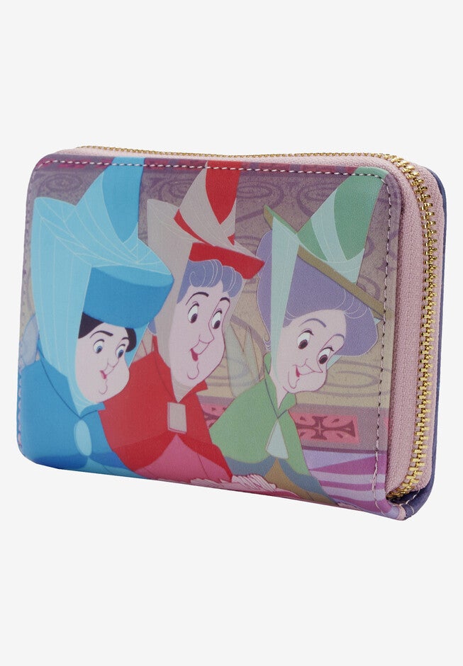 Loungefly X Disney Zip Around Wallet Sleeping Beauty Aurora Maleficent, , alternate image number 1