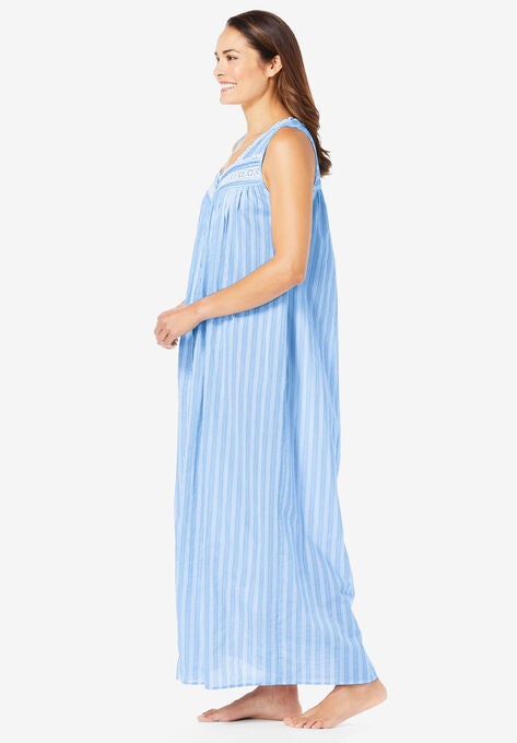 Long Sleeveless Floral Nightgown, , alternate image number null