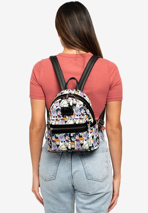 Loungefly x Disney Villains Mini Backpack Handbag All-Over Print Cruella De Vil, , alternate image number null