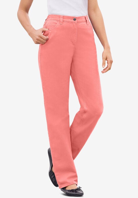 Back-Elastic Waist Perfect Jean, SWEET CORAL, hi-res image number null