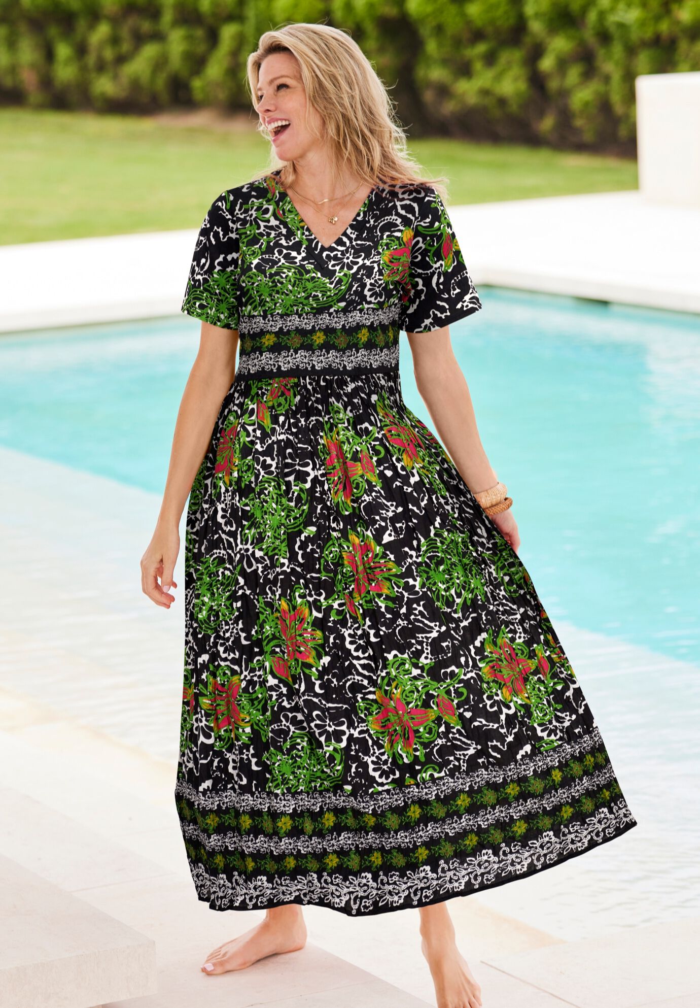 Long Crinkle Cotton Lounger, , alternate image number 5