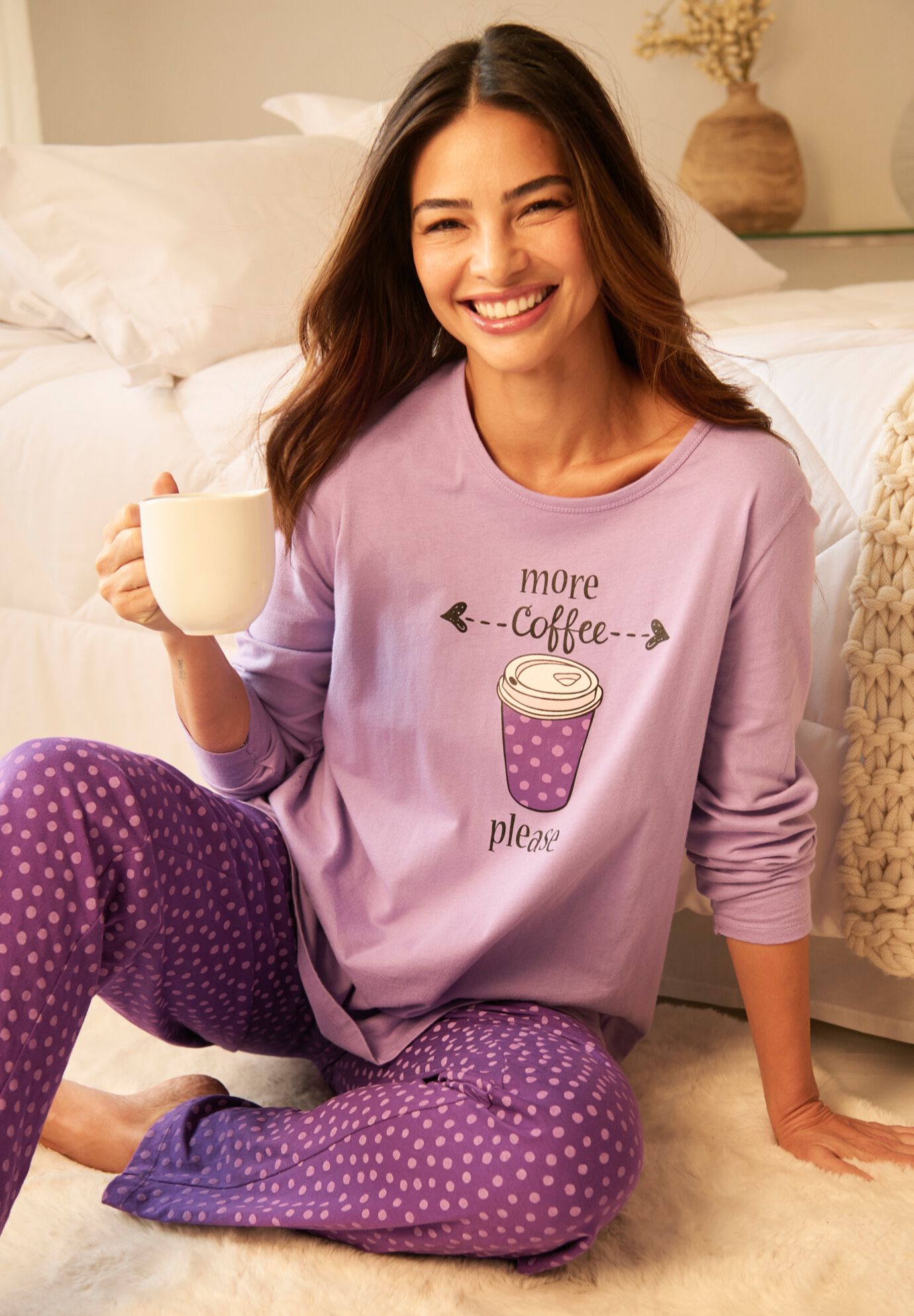 Long Sleeve Knit PJ Set, , alternate image number 5