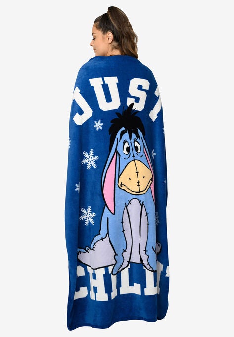 Disney Eeyore Plush Blanket 46" X 60" Just Chillin Blue, , alternate image number null