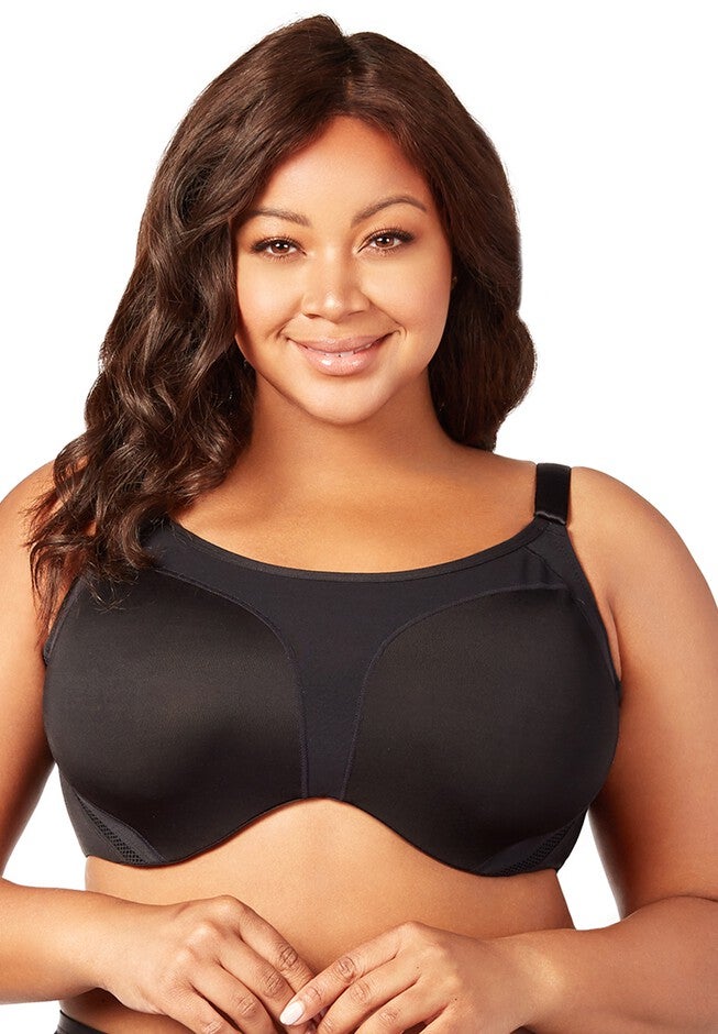 Microfiber Underwire Sports Bra , BLACK, hi-res image number null