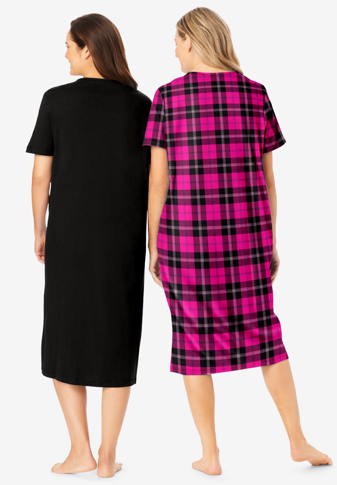 2-Pack Long Sleepshirts, BLACK HEARTS, on-hover image number 1