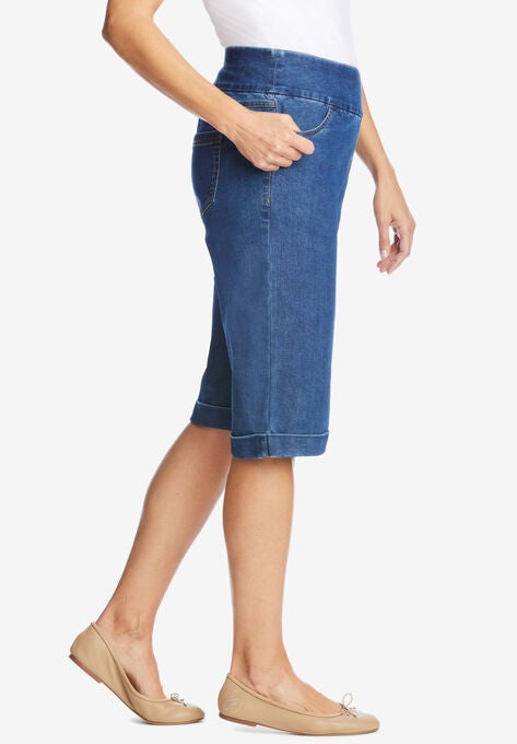Pull-On Denim Shorts, , alternate image number null