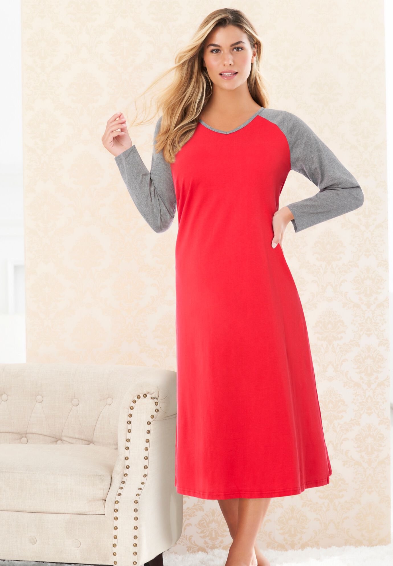 Avenue Body Baseball Sleepshirt, , alternate image number 4