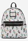 Loungefly x Disney Mickey Minnie Donald Daisy Mini Backpack Handbag White, MULTI, hi-res image number 0