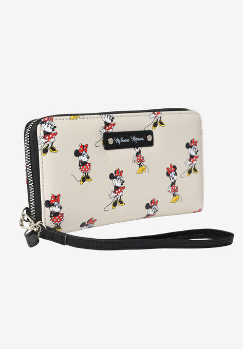 Minnie Mouse All-Over Print Zip Around Wallet Wristlet, , on-hover image number null