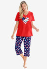 2-Piece Capri PJ Set , NAVY AMERICANA HEART, hi-res image number null