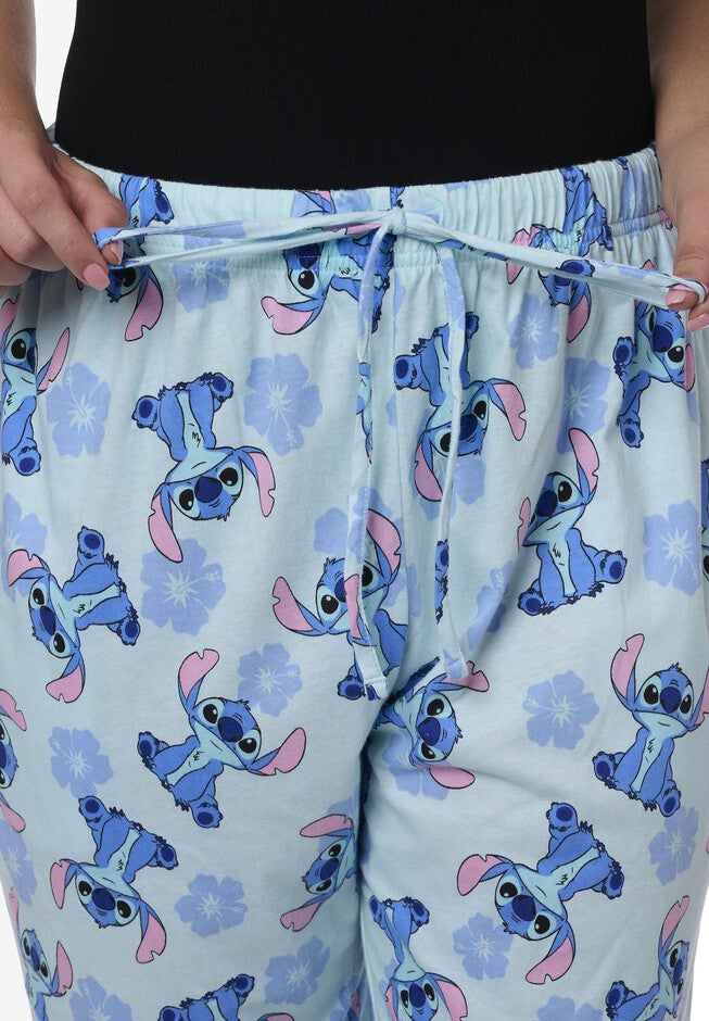 Stitch Floral Cotton Lounge Pajama Pants Lounge Pants, , alternate image number null