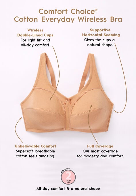 3-Pack Cotton Wireless Bra, , alternate image number null