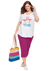 Two-Piece V-Neck Tunic & Capri Set, , alternate image number null
