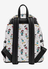 Loungefly x Disney Mickey Minnie Donald Daisy Mini Backpack Handbag White, , on-hover image number 1