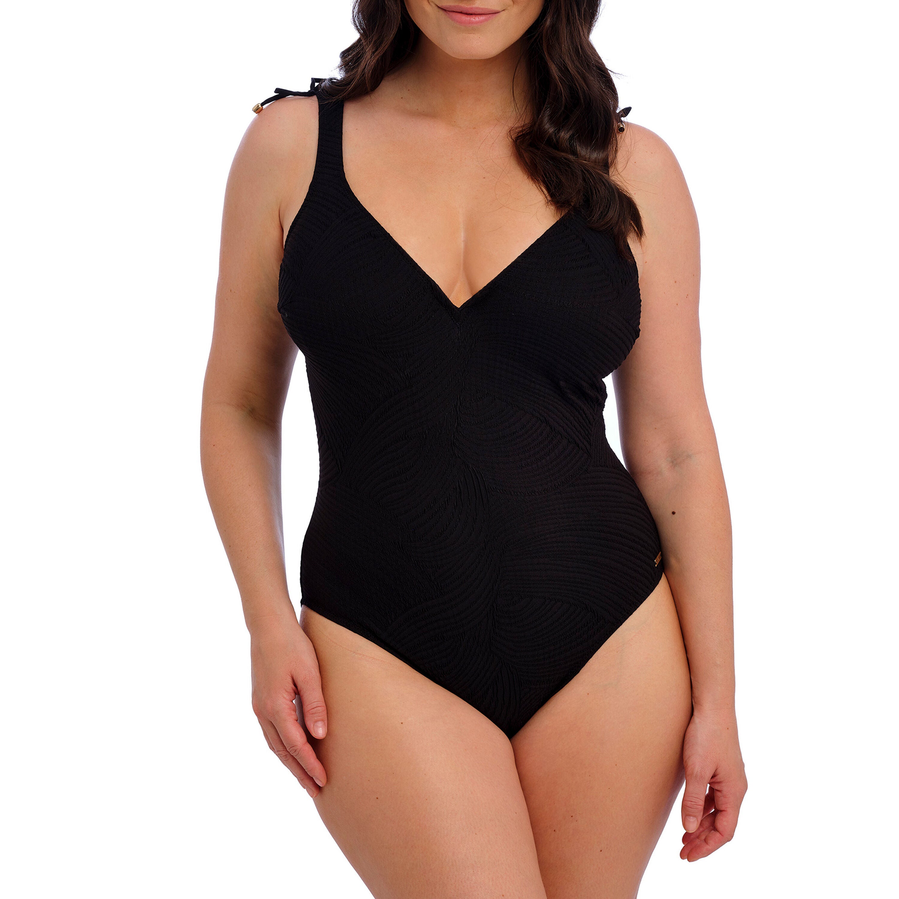 Ottawa Underwire Plunge Swimsuit, BLACK, hi-res image number 0
