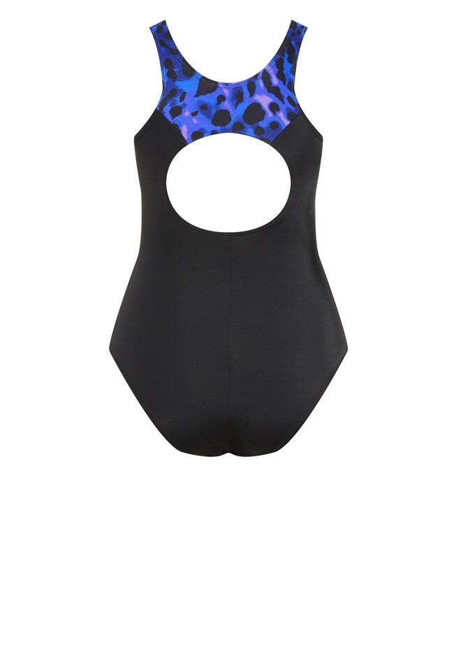 Tia Spliced Print 1 Piece, BLACK PRINT, alternate image number null