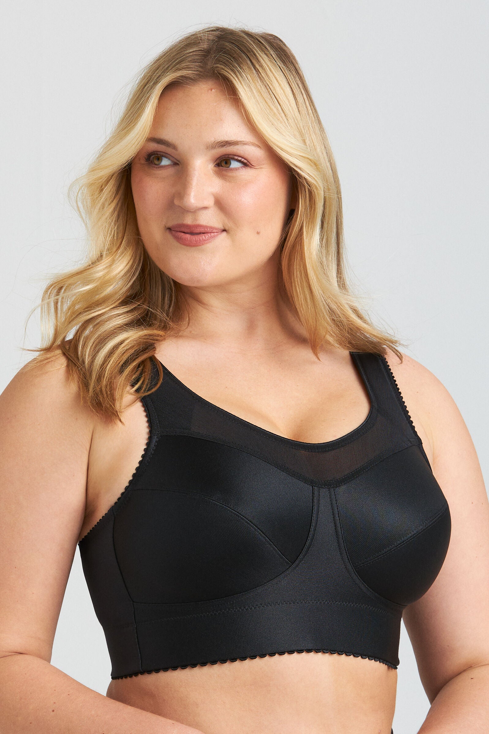 Cotton Simplex activity bra, BLACK, alternate image number 2