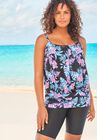 Lightweight Blouson Tankini Top, MULTI TROPICAL BOUQUET, hi-res image number null