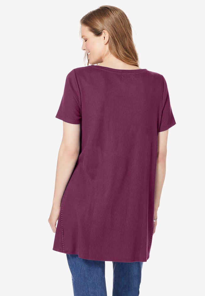 Washed Thermal Trapeze Tunic, , on-hover image number 1