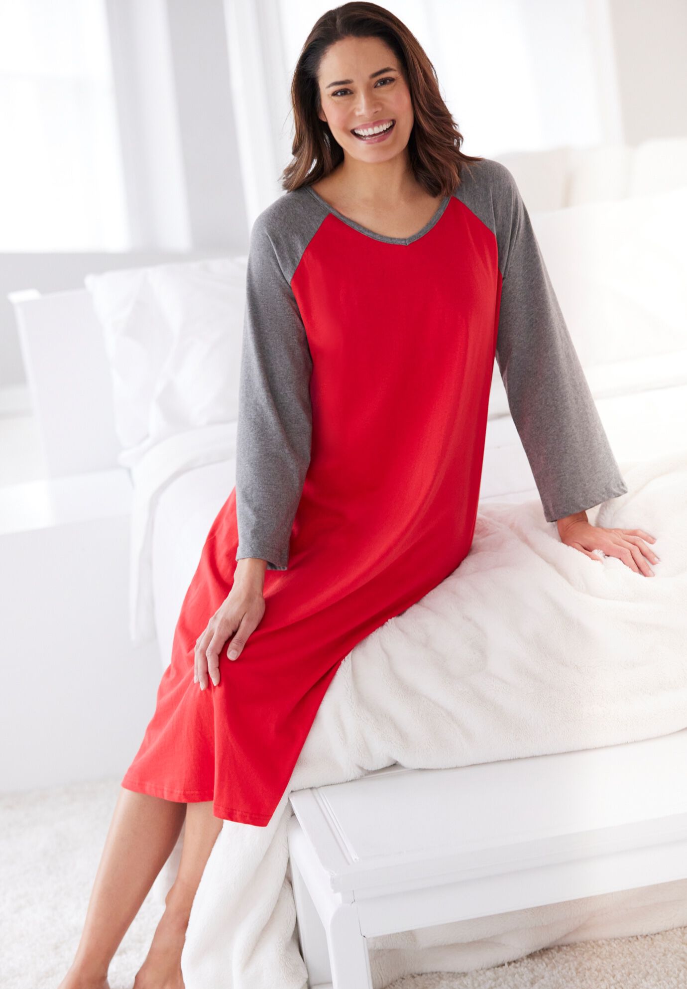 Avenue Body Baseball Sleepshirt, , alternate image number 5