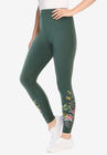 Stretch Cotton Embroidered Legging, PINE FLORAL EMBROIDERY, hi-res image number null