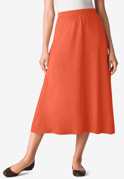 7-Day Knit A-Line Skirt, PUMPKIN, hi-res image number null