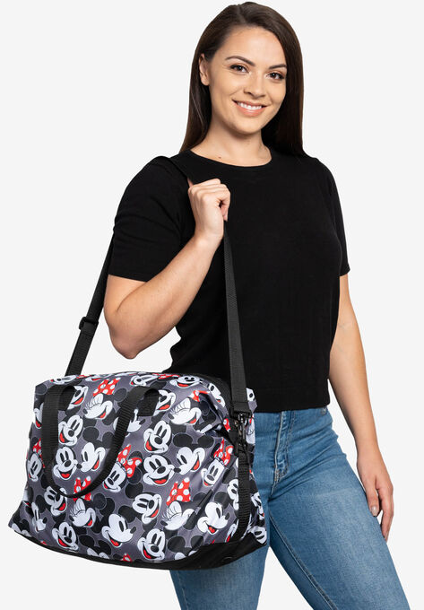Disney Mickey & Minnie Mouse All-Over Print Weekender Duffel Bag Carry-On, GREY, hi-res image number null