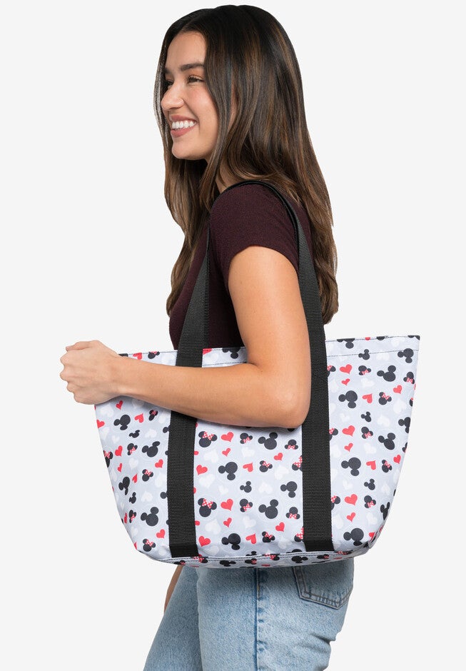 Disney Mickey & Minnie Mouse Heart Icons Zip Tote Bag, MULTI, hi-res image number 0