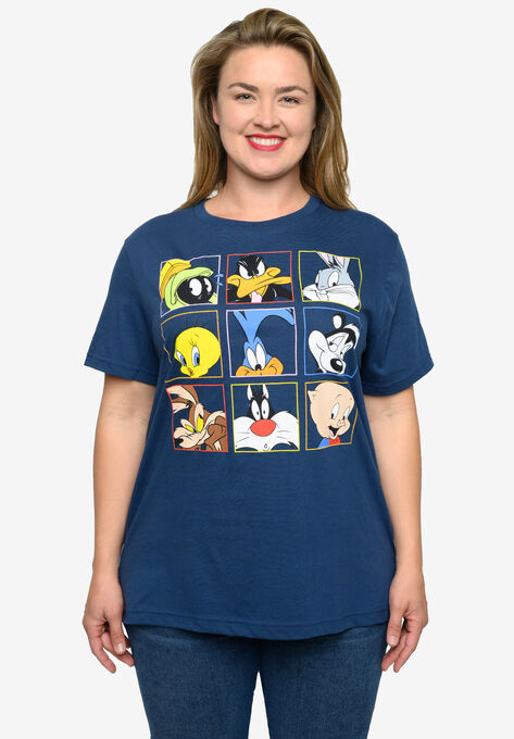 Women'S Looney Tunes Classic Characters T-Shirt Blue T-Shirt, BLUE, hi-res image number null