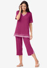 Striped Inset & Capri Set, RASPBERRY MINI STRIPE, hi-res image number null