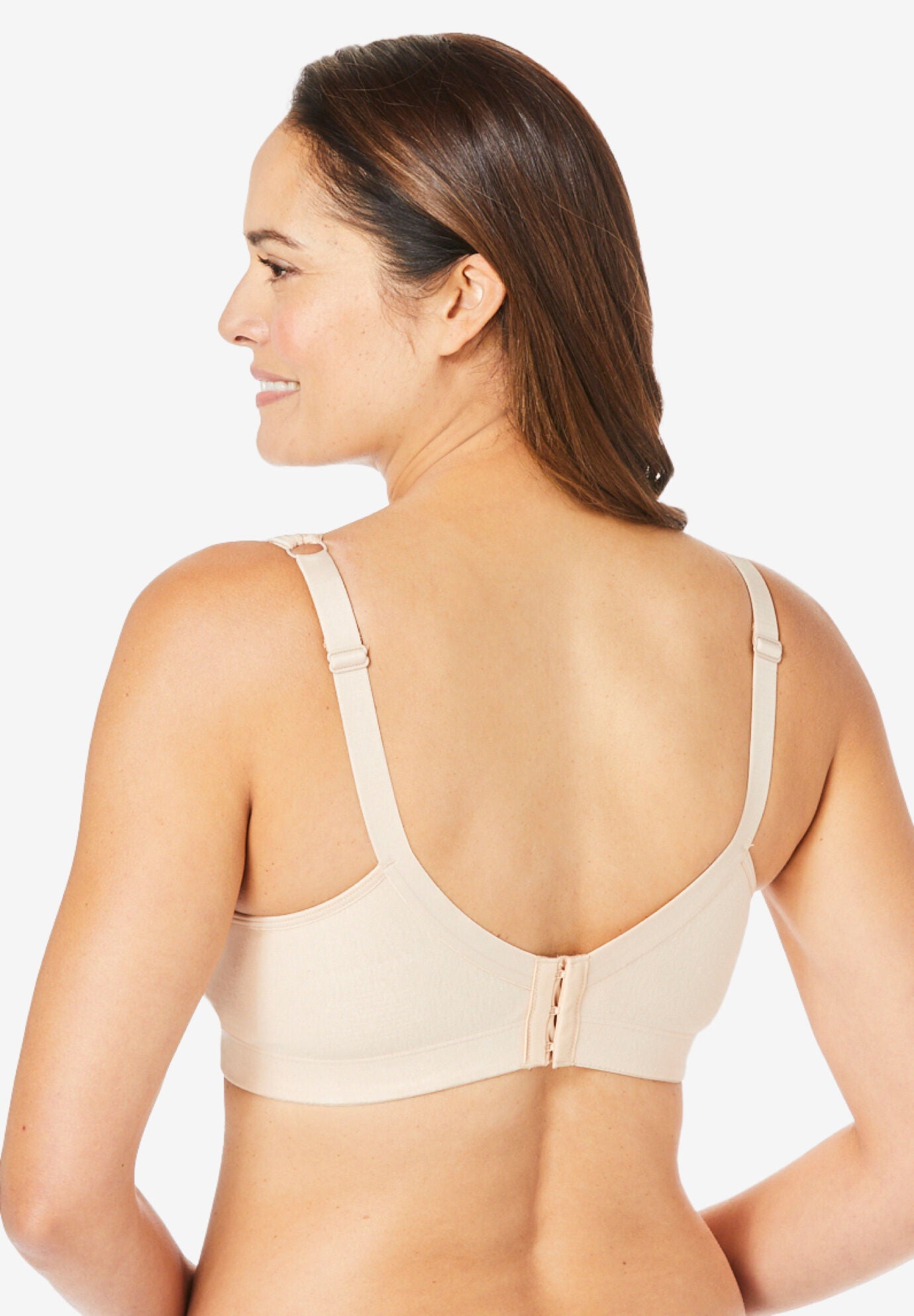 Cotton Comfort Wireless Bra, FRAPPE, on-hover image number 1