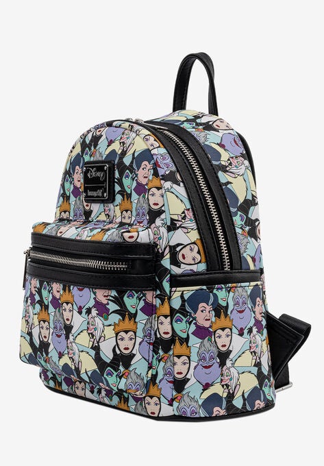 Loungefly x Disney Villains Mini Backpack Handbag All-Over Print Cruella De  Vil