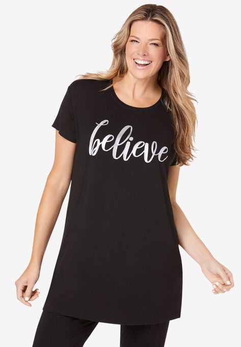Soft PJ Tunic Tee , BLACK BELIEVE, hi-res image number null