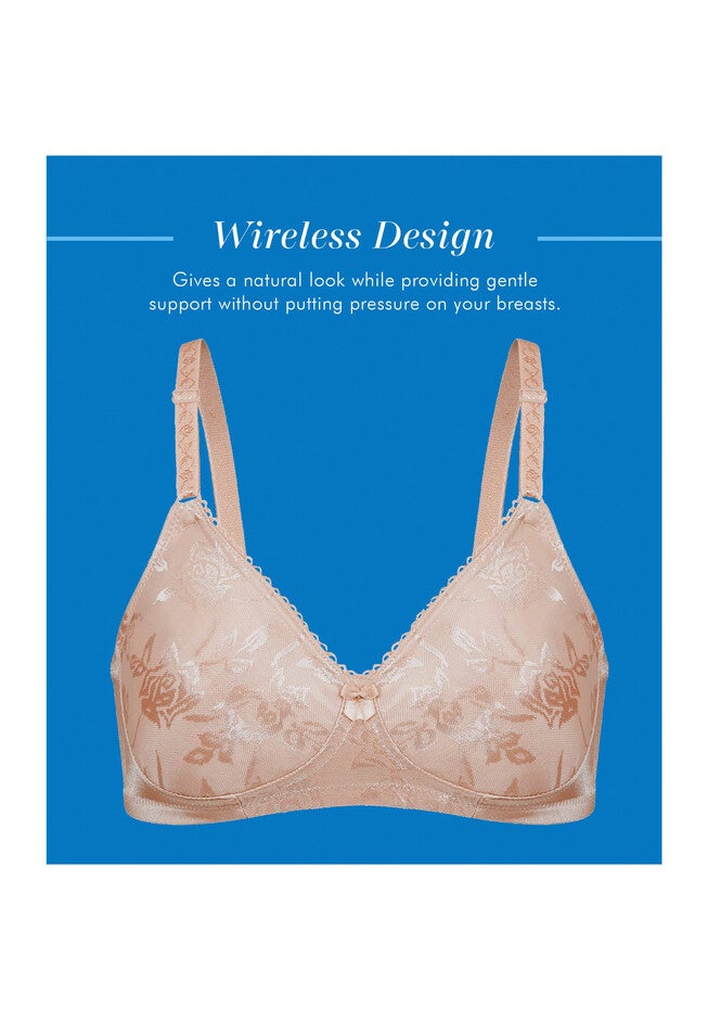 Bestform 5006222 Floral Jacquard Wireless Soft Cup Bra With Lightly-Lined Cups, , alternate image number 2