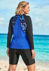 Long-Sleeve Colorblock Swim Tee, , on-hover image number null