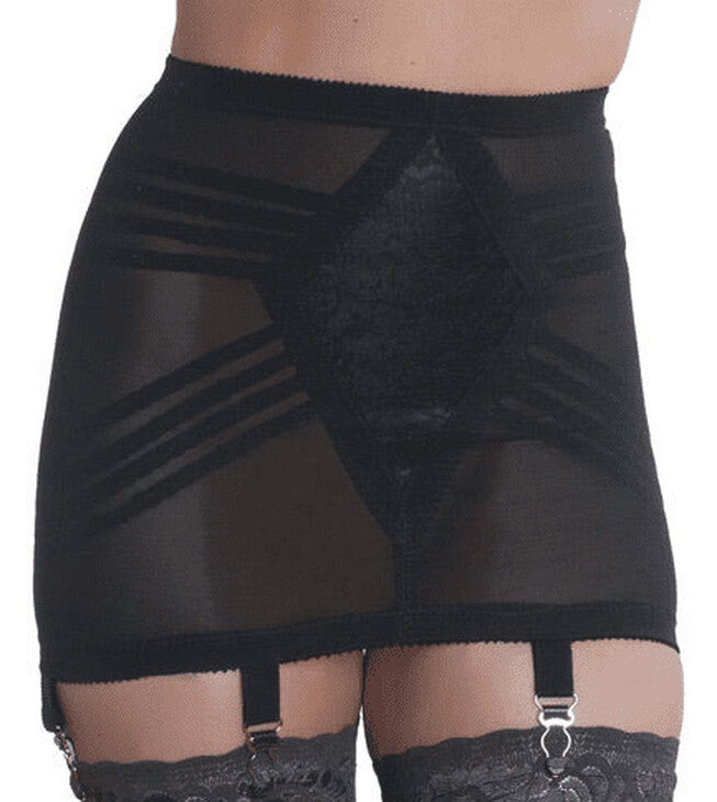 Firm Shaping Open Bottom Girdle with Side Zipper, BLACK, hi-res image number 0