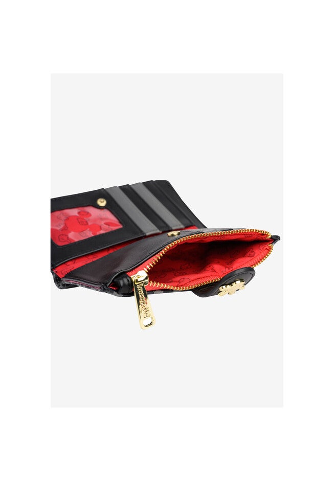 Loungefly X Disney Women'S Mickey Mouse Snap Flap Wallet Black Red Icons Wallet, , alternate image number 4