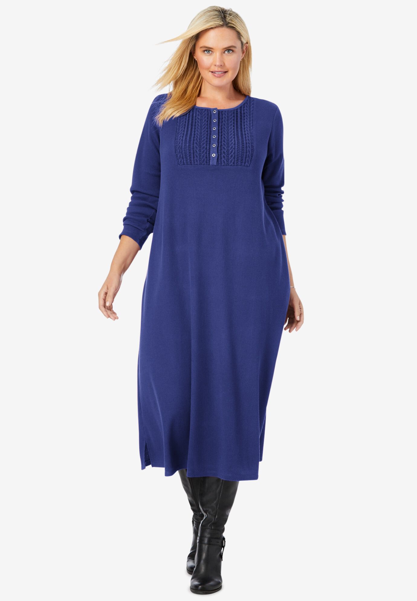 Thermal knit dress cheap