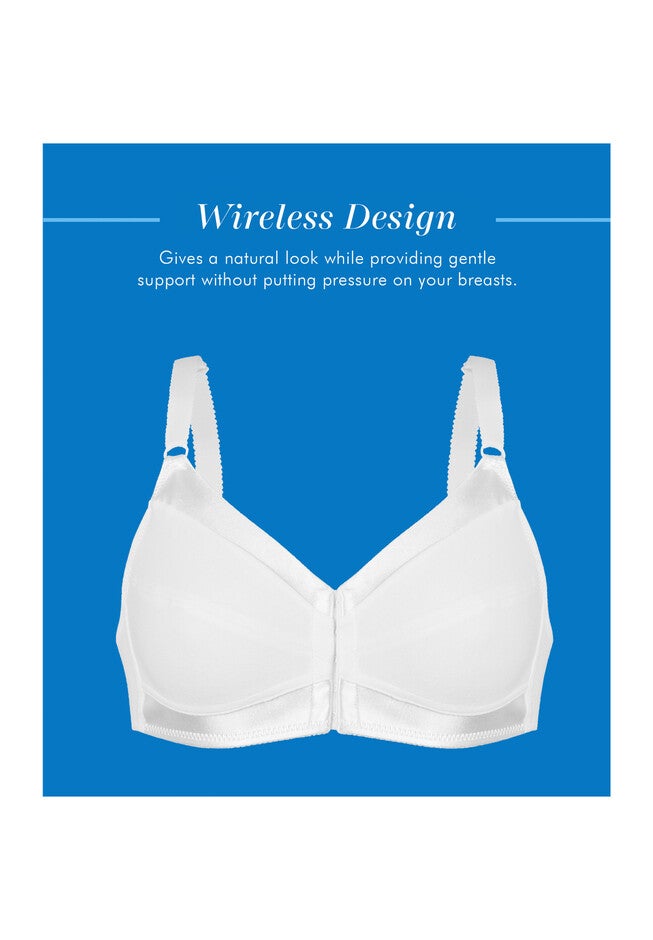 Bestform 5006770 Comfortable Unlined Wireless Cotton Bra With Front Closure, , alternate image number 2