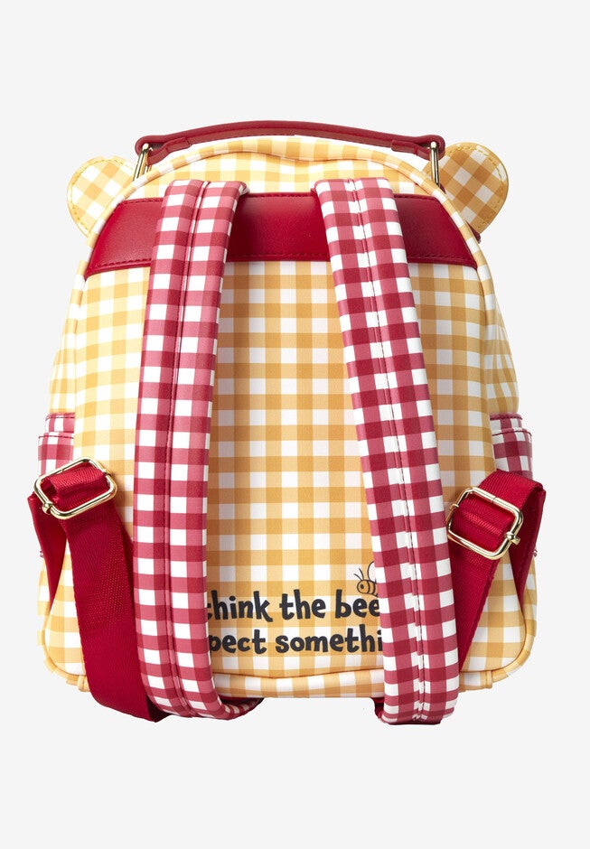 Loungefly X Disney Winnie The Pooh Mini Backpack Handbag Gingham Honey Bees, , alternate image number 3
