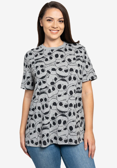 Jack Skellington T-Shirt Nightmare Before Christmas Gray, GRAY, hi-res image number null